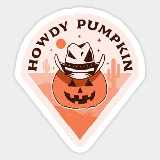 Howdy Pumpkin Cowboy Rodeo Western Country Fall Halloween Sticker